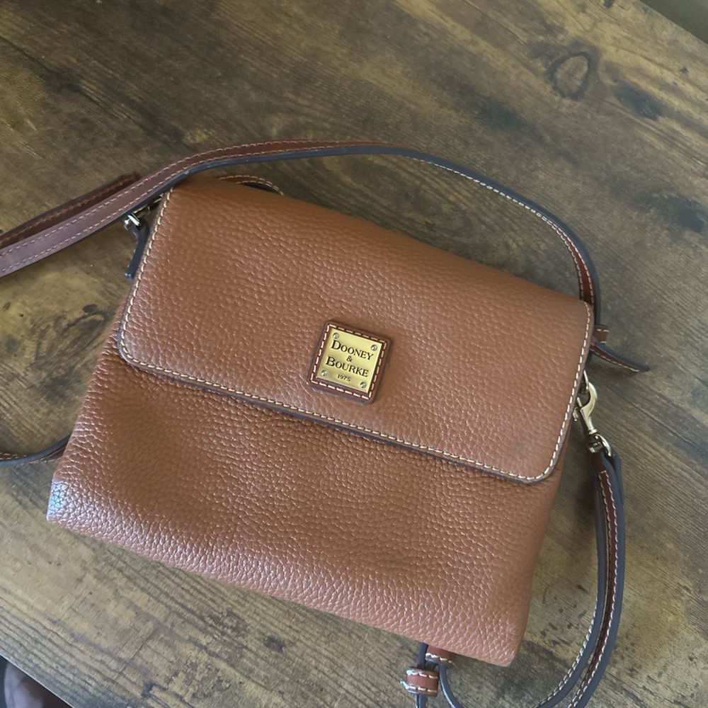 Dooney & Bourke Tan Pebbled Leather Crossbody